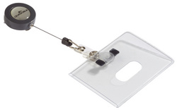 DURABLE Namensschild, aus flexiblem PVC, 85 x 54 mm Querformat, mit Ausweiskart