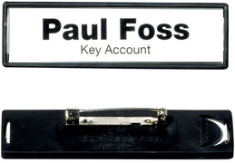 DURABLE Namensschild Clip-Card, mit Plattennadel, 67 x 17 mm mit schwarzem Kuns