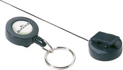 DURABLE Ausweishalter mit Schlüsselring, anthrazit mit Aufrollmechanismus, durc