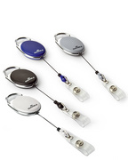 DURABLE Ausweishalter mit Jojo, oval, grau mit Druckknopf-Schlaufe (8324-10)