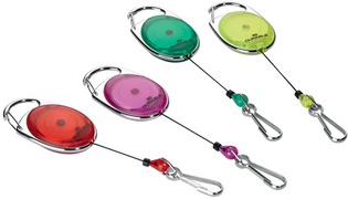 DURABLE Ausweishalter mit Jojo, oval, grau mit Metall-Clip-Befestigung und Fede