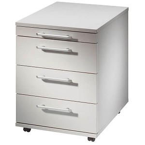 HAMMERBACHER Basic 1606 Rollcontainer lichtgrau 4 Auszüge 42,8 x 58,0 x 59,0 cm