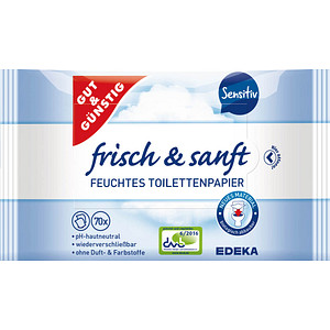 GUT&GÜNSTIG Feuchtes Toilettenpapier frisch & sanft 1-lagig 140 Tücher