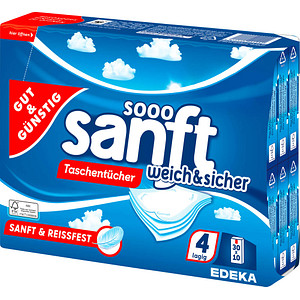 GUT&GÜNSTIG Taschentücher sanft weich & sicher, 30x 10 Tücher