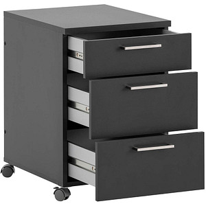 MÖBELPARTNER Rollcontainer anthrazit 3 Auszüge 41,0 x 49,6 x 60,0 cm
