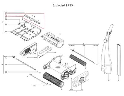 Zubehör/Ersatzteil: Sprühbalken F35 passend für: Floorwash Bodenreinigungsmaschine F35 (53) 
