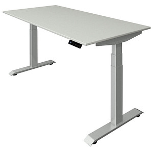Kerkmann Move 4 elektrisch höhenverstellbarer Schreibtisch lichtgrau rechteckig, T-Fuß-Gestell silber 160,0 x 80,0 cm