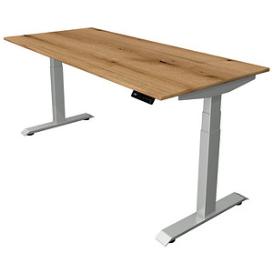 Kerkmann Move 4 elektrisch höhenverstellbarer Schreibtisch eiche rechteckig, T-Fuß-Gestell silber 180,0 x 80,0 cm