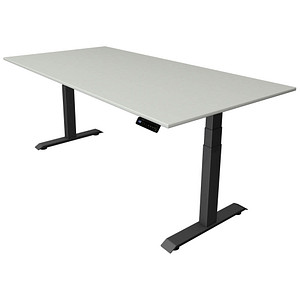 Kerkmann Move 4 elektrisch höhenverstellbarer Schreibtisch lichtgrau rechteckig, T-Fuß-Gestell grau 200,0 x 100,0 cm