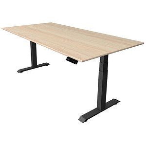 Kerkmann Move 4 elektrisch höhenverstellbarer Schreibtisch ahorn rechteckig, T-Fuß-Gestell grau 200,0 x 100,0 cm