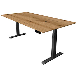 Kerkmann Move 4 elektrisch höhenverstellbarer Schreibtisch eiche rechteckig, T-Fuß-Gestell grau 200,0 x 100,0 cm