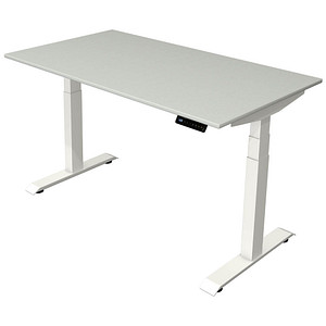 Kerkmann Move 4 elektrisch höhenverstellbarer Schreibtisch lichtgrau rechteckig, T-Fuß-Gestell weiß 140,0 x 80,0 cm