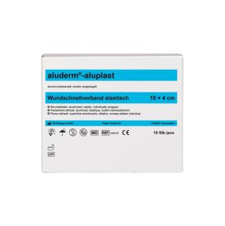 aluderm®-aluplast elastisch, 10 cm x 4 cm | 10 Stück Wundverbandpflaster in Abschnitten