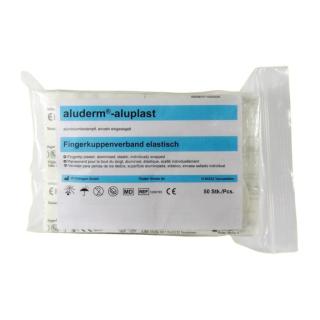 aluderm® -aluplast elastisch, ca. 4,3 x 7,2 cm | 50 Stück einzeln eingesiegelt Fingerkuppenverband
