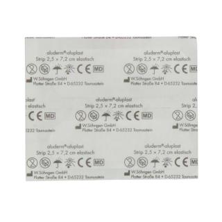 aluderm® -aluplast elastisch, 2,5 x 7,2 cm | 50 Stück einzeln eingesiegeltStrip