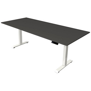 Kerkmann Move 4 elektrisch höhenverstellbarer Schreibtisch anthrazit rechteckig, T-Fuß-Gestell weiß 225,0 x 100,0 cm