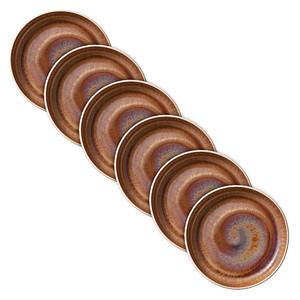 6 HEART & SOUL Teller Perfect Match Oyster braun 21,0 cm