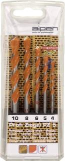 ALPEN Ziegelbohrer-Set 5teilig 4 mm, 5 mm, 6 mm, 8 mm, 10 mm Alpen 200705100 Zy
