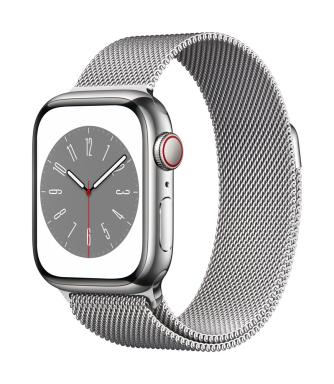 APPLE Watch S8 STS 41mm Silver (Milanese Silver)         LTE iOS