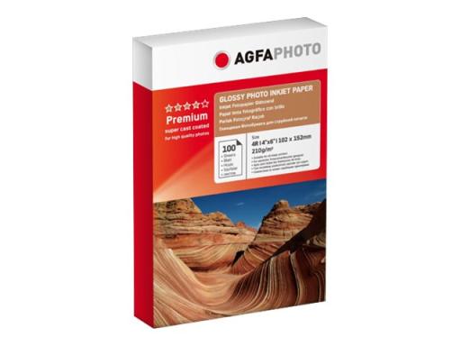 AGFA Photo - Glänzend - 100 x 150 mm - 210 g/m² - 100 Blatt Karton - Fotopapier