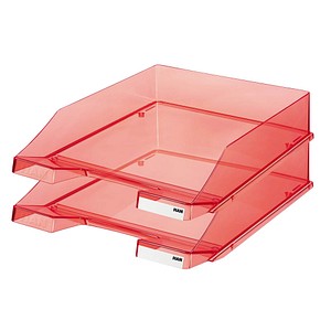 AKTION: 2 HAN Briefablagen C4 rot-transparent
