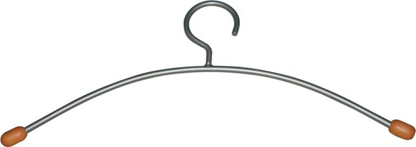 Kleiderbügel, Metall, silberfarben in edler Ausführung mit Holzenden