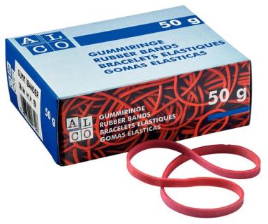 Gummibänder, rot, 150x4mm, 50g 