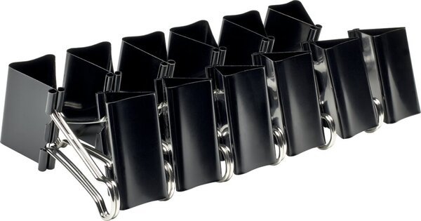 Foldbackklammern, schwarz, vernickelt, 51mm lang