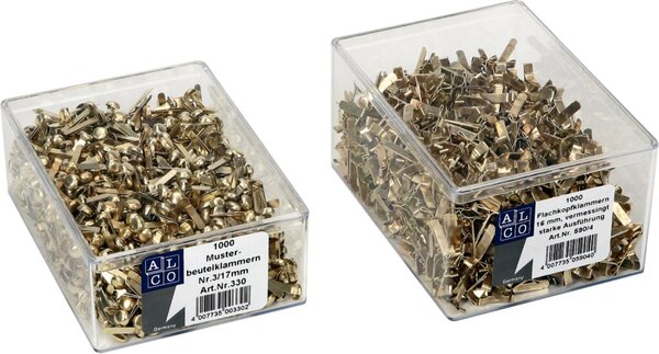ALCO Musterbeutelklammer, 3, Rundkopf, Kopf: 7 mm, Schenkel: 17 mm 1000 Stück (