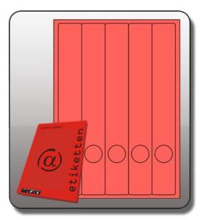 Rückenschilder, lang/schmal, 39x285mm, rot