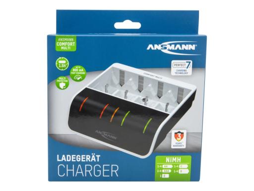 ANSMANN Comfort Multi Rundzellen-Ladegerät NiMH Micro (AAA), Mignon (AA), Baby 
