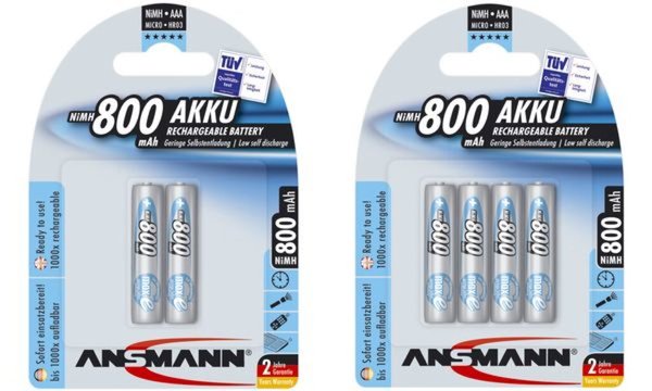 ANSMANN "max e" NiMH-Akku Micro (AAA) 800mAh 4er Blister