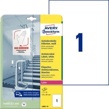 AVERY ZWECKFORM Avery-Zweckform L8001-10 Antimikrobielle Etiketten 210 x 297 mm