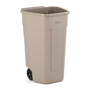 Abfallbehälter, Mülltonne "Big Wheel" 110 Liter eckig, geschlossen, beige<br>ohne Deckel, passender Klappdeckell Artikel 70617