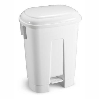 Abfallbehälter, Treteimer 60 Liter "Derby" | weiß <br>mit weißem Deckel zur besseren Mülltrennung, passender Müllbeutel 66041