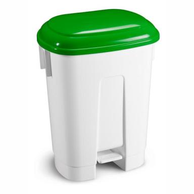 Abfallbehälter, Treteimer 60 Liter "Derby" | grün <br>mit grünem Deckel zur besseren Mülltrennung, passender Müllbeutel 66041