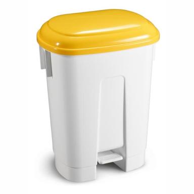 Abfallbehälter, Treteimer 60 Liter "Derby" | gelb <br>mit gelbem Deckel zur besseren Mülltrennung, passender Müllbeutel 66041