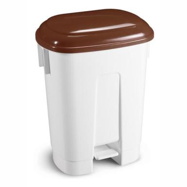 Abfallbehälter, Treteimer 60 Liter "Derby" | braun <br>mit braunem Deckel zur besseren Mülltrennung, passender Müllbeutel 66041