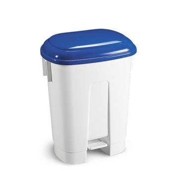 Abfallbehälter, Treteimer 60 Liter "Derby" | blau<br>mit blauem Deckel zur besseren Mülltrennung, passender Müllbeutel 66041