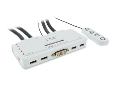 Adapter KVM Switch  4-Port INLINE (DVI/USB/Audio)  [wh]