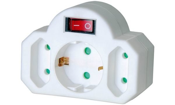 Adapterstecker Brennenstuhl Euro 2 Steckd. + 1 Steckd. weiß