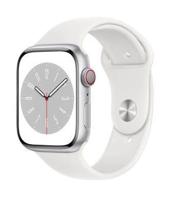 Apple Watch Series 8 45 mm LTE  silber, weiß