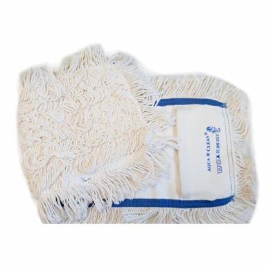 Aqua*Clean® Baumwoll-Mopp, natur | 50 cm<br>mit HACCP Farbkodierung, Einfassband blau, Aufnahme: Tasche >>Abverkauf