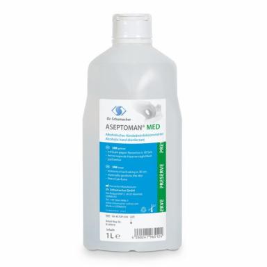 Aseptoman®  med | 1 Liter Spenderflasche <br>alkoholisches Händedesinfektionsmittel<br>+++ BIOZIDPRODUKTE VORSICHTIG VERWENDEN. VOR GEBRAUCH STETS ETIKETT UND PRODUKTINFORMATIONEN LESEN +++