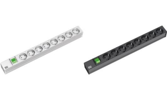 BACHMANN 19" Steckdosenleiste "Classic", 8-fach, mit Schalter, Anschlussleitung