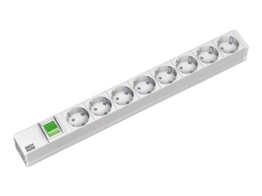 BACHMANN 19" Steckdosenleiste "Classic" 8-fach mit Schalter Anschlussleitung 2,