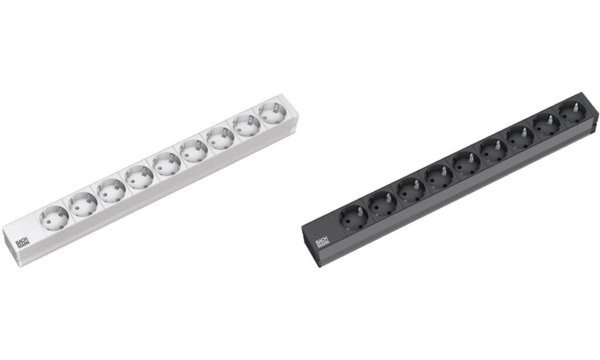 BACHMANN 19" Steckdosenleiste "Classic", 9-fach, Anschlussleitung 2,0 m, hellgr