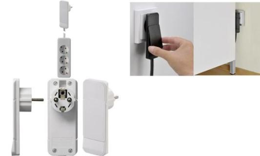 BACHMANN Flachstecker FLAT PLUG mit 3-fach Steckdosenleiste - für den Markt: D 