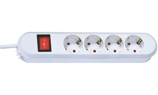 BACHMANN Steckdl. Smart 4-f. m. Schalter 1,5m ws