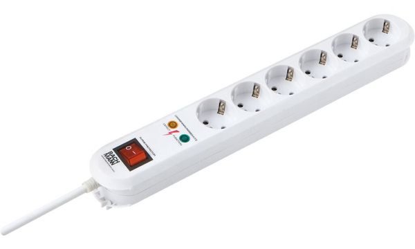 BACHMANN Steckdosen-Schutzleiste "Smart" 6-fach mit Überspannungsschutz und Sch